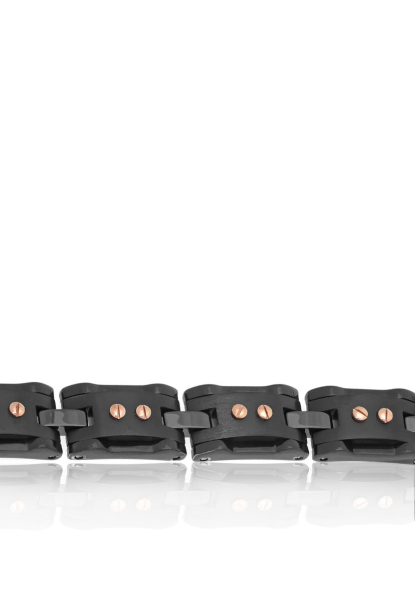 Mens Stainless Steel and Ceramic Bracelet