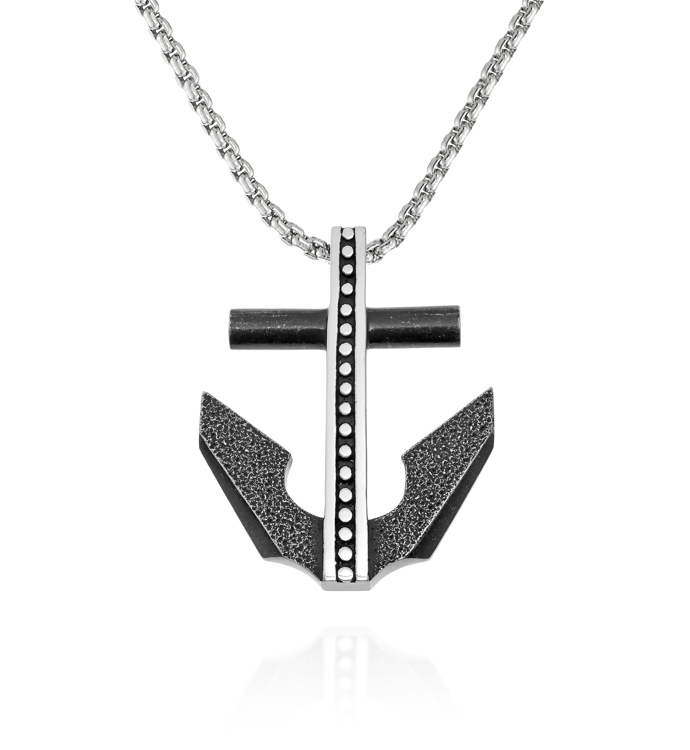 Mens Stainless Steel Anchor Pendant