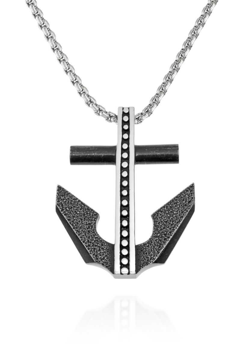 Mens Stainless Steel Anchor Pendant