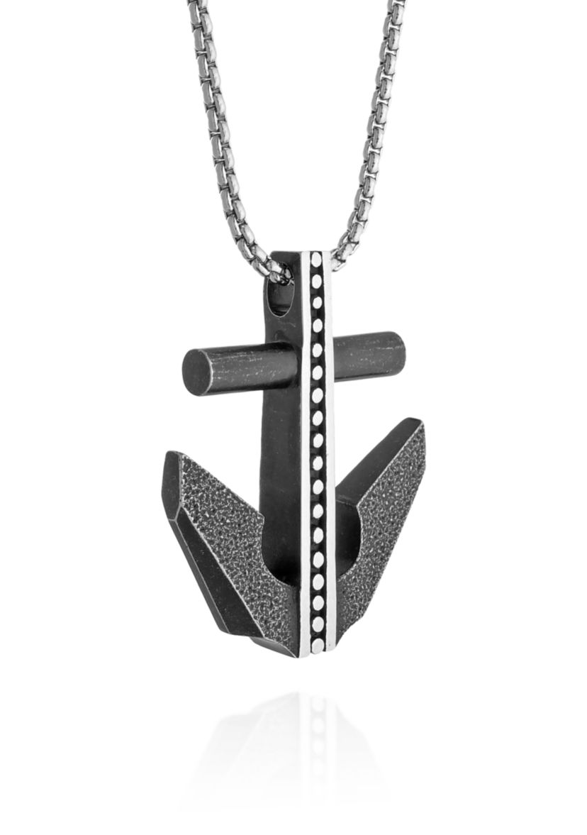 Mens Stainless Steel Anchor Pendant