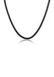 Stainless Steel 4 Millimeter Foxtail Chain Necklace with Black Ion Plating and Push Lock, 22 Inch