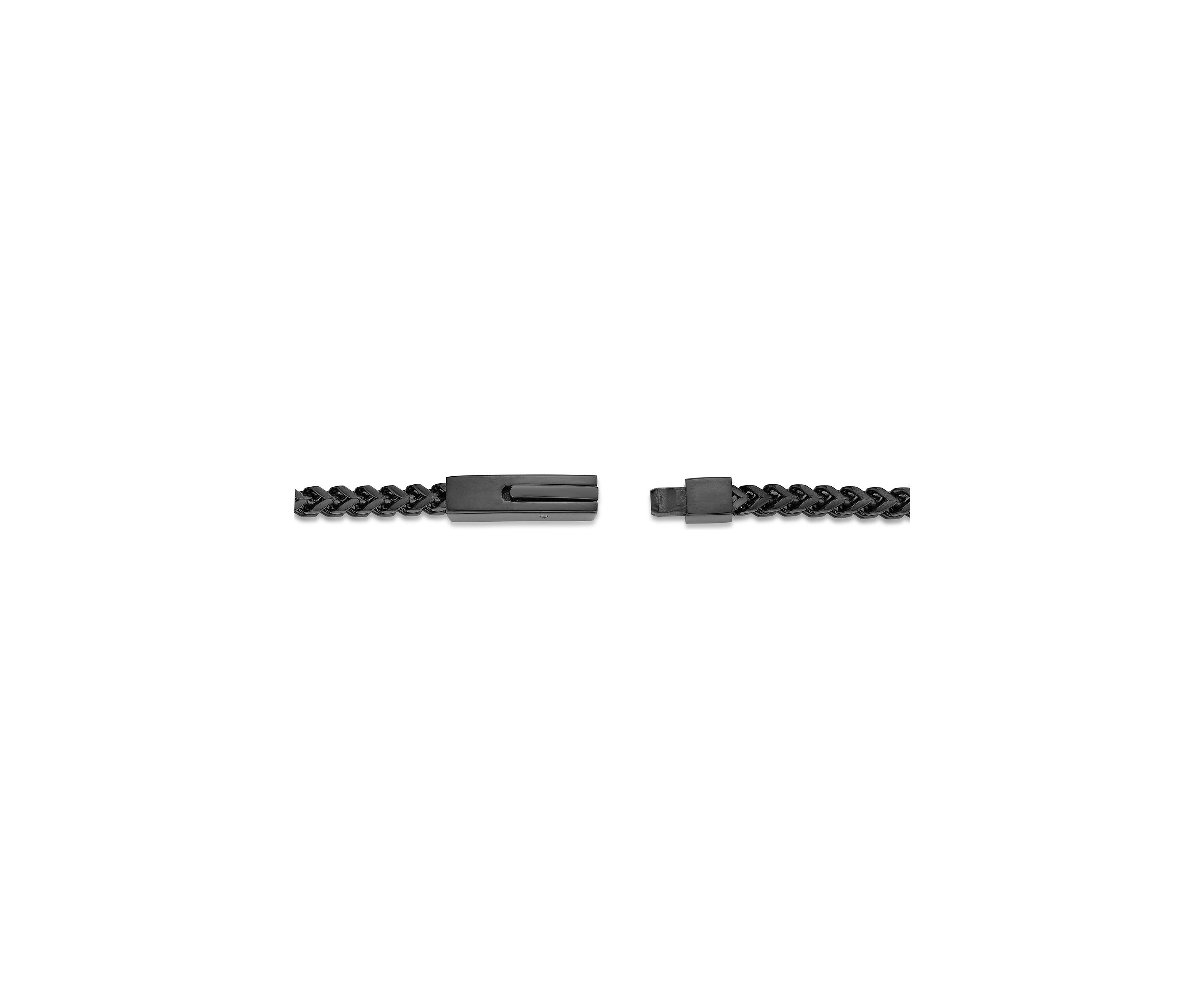 Stainless Steel 4 Millimeter Foxtail Chain Necklace with Black Ion Plating and Push Lock, 22 Inch