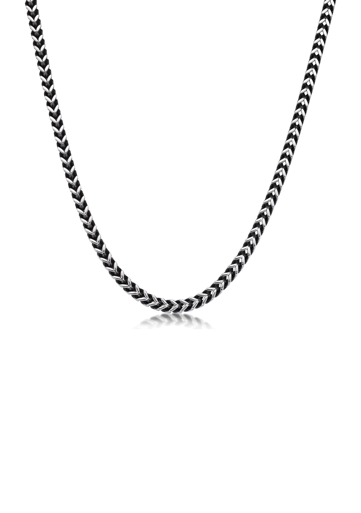 Stainless Steel 4 Millimeter Foxtail Chain Necklace with Push Lock, 22 Inch