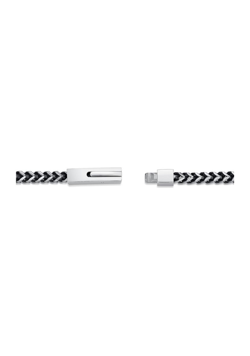 Stainless Steel 4 Millimeter Foxtail Chain Necklace with Push Lock, 22 Inch