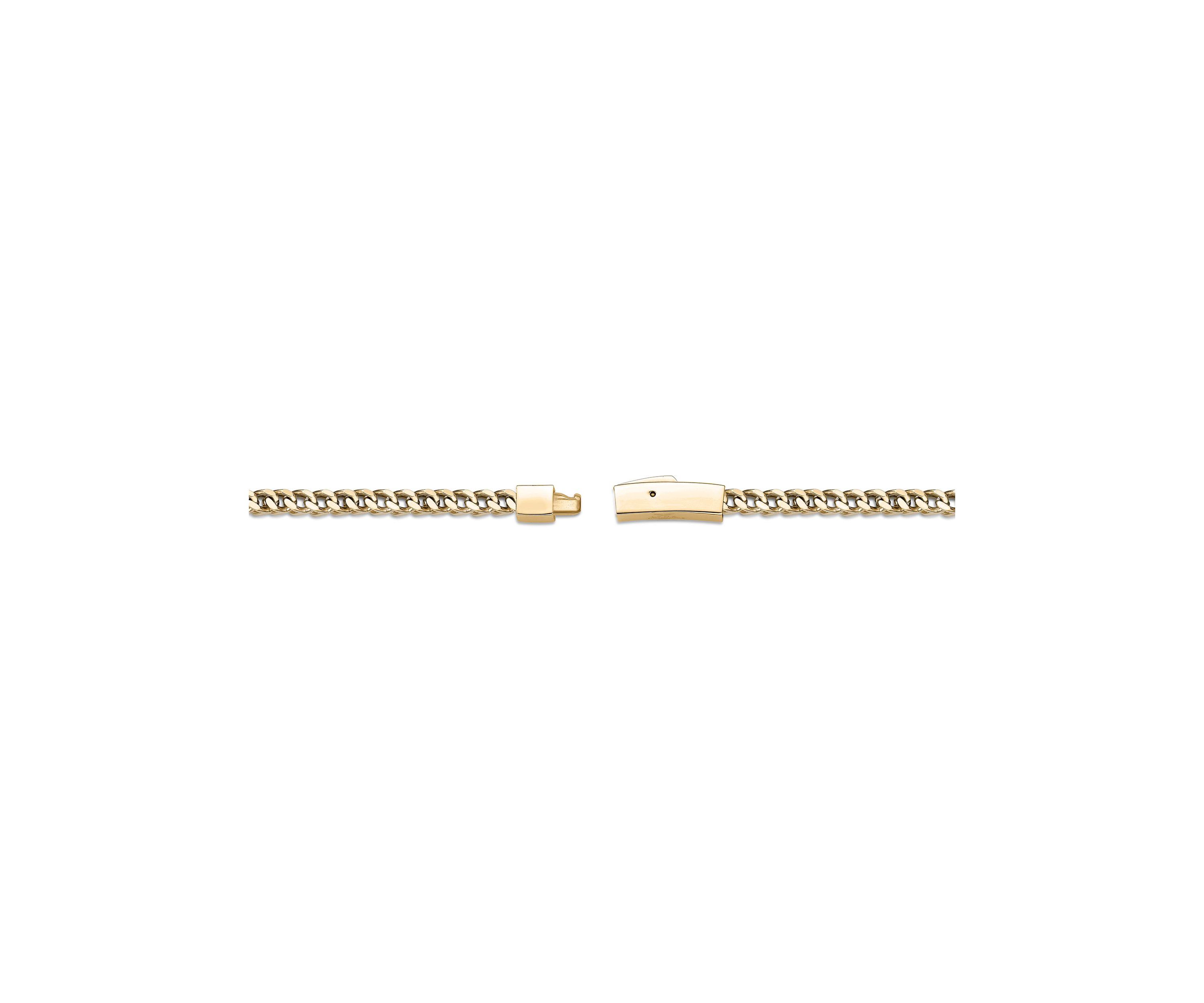 Stainless Steel 4MM Foxtail Chain Necklace with Goldtone Ion Plating and Push Lock, 30"