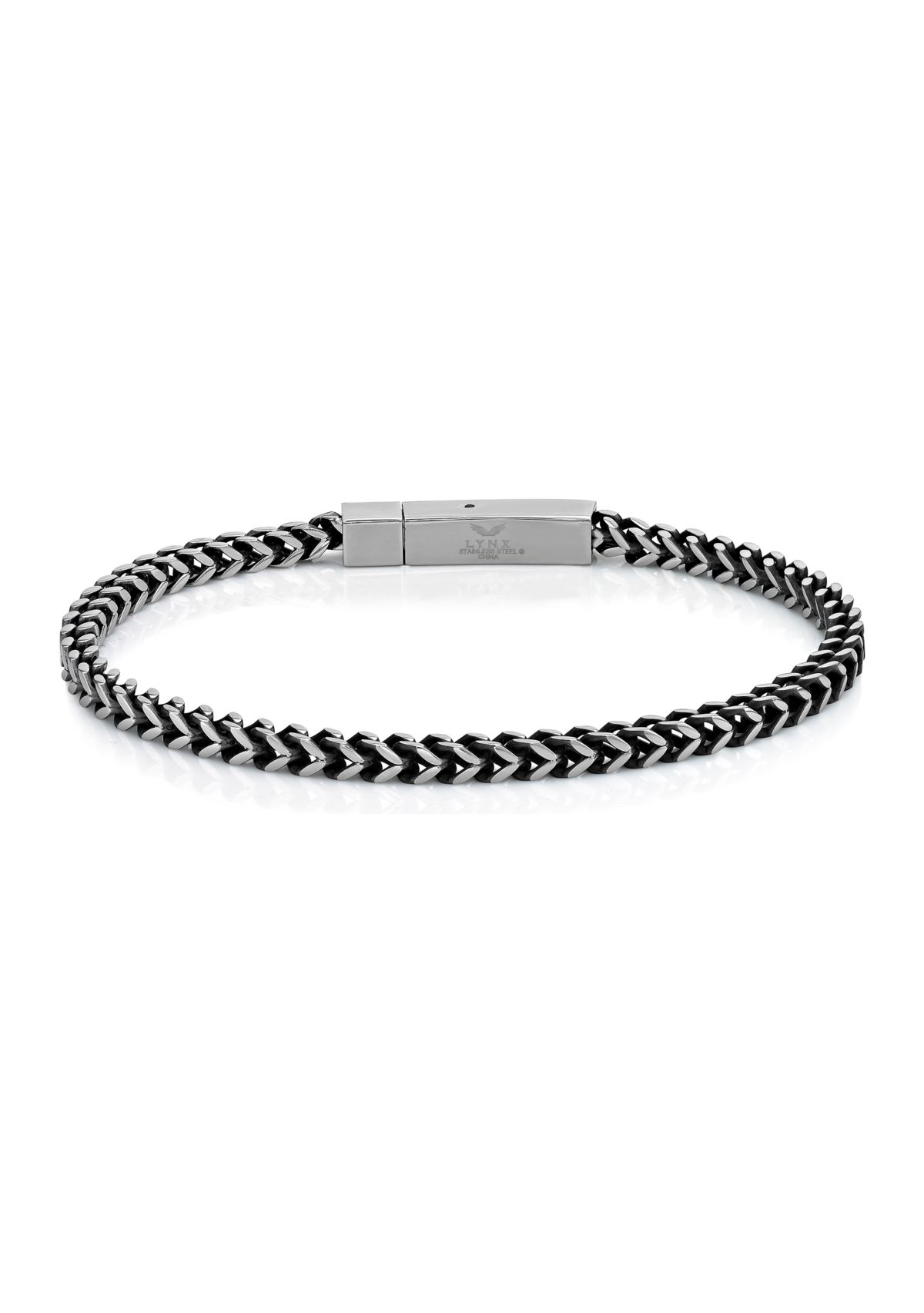 Stainless Steel 4 Millimeter Foxtail Chain Bracelet with Push Lock, 9 Inch