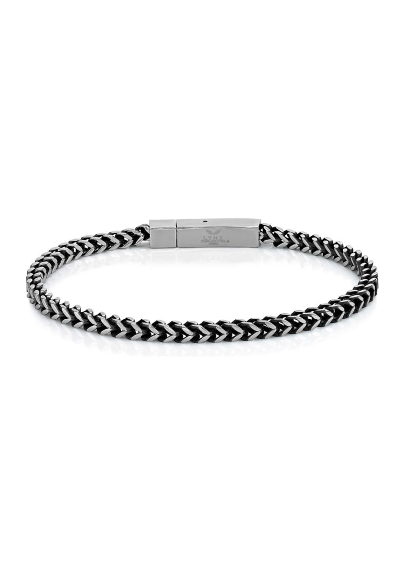 Stainless Steel 4 Millimeter Foxtail Chain Bracelet with Push Lock, 9 Inch