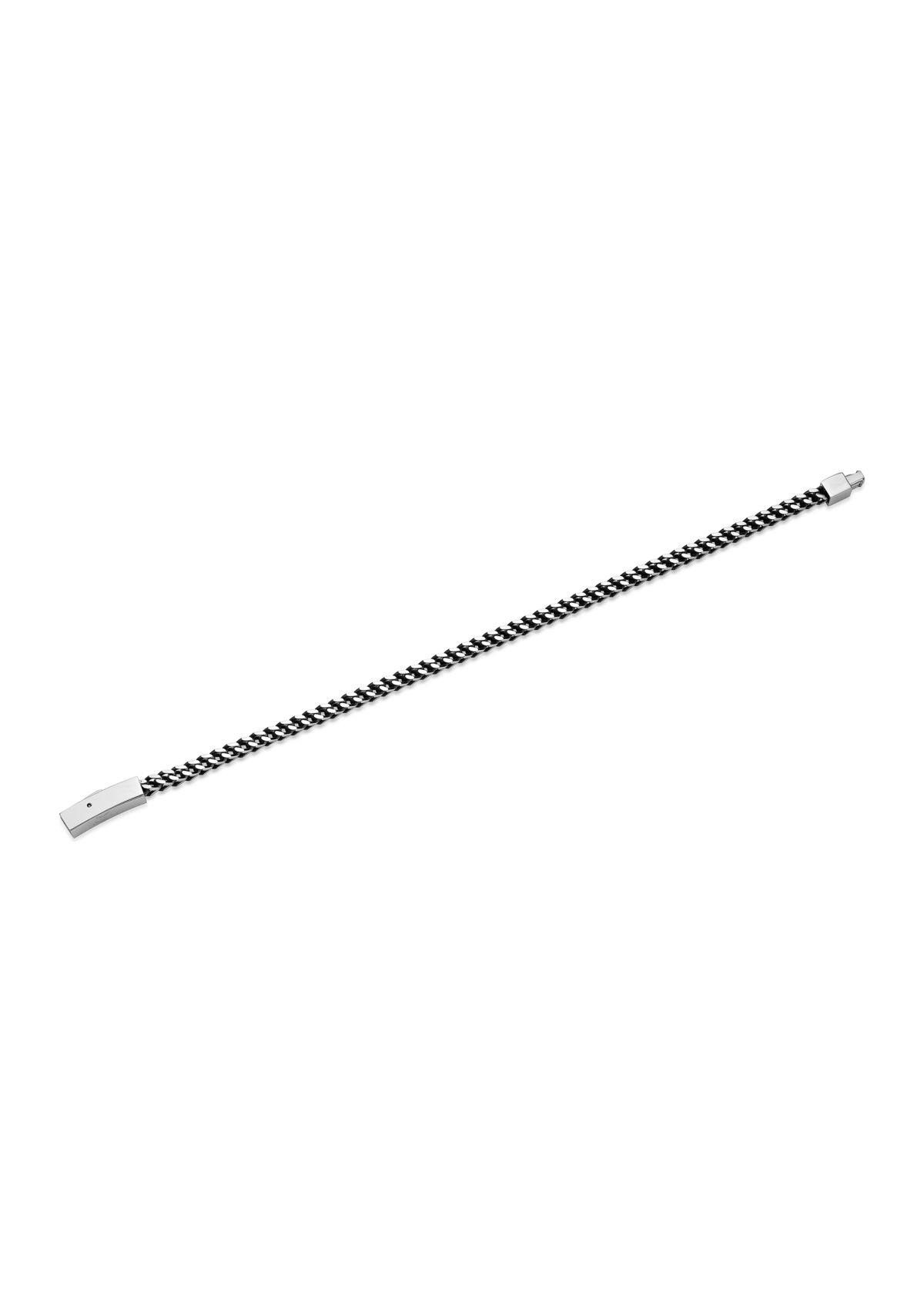 Stainless Steel 4 Millimeter Foxtail Chain Bracelet with Push Lock, 9 Inch