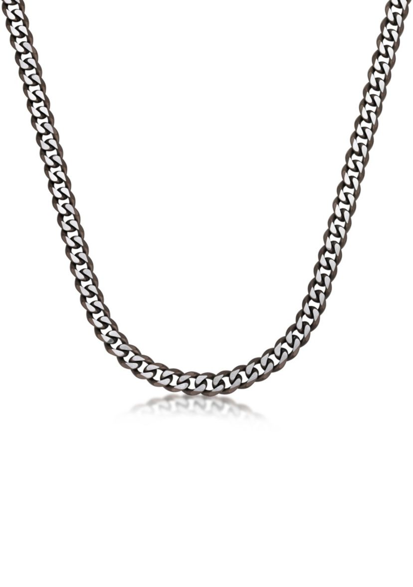 Stainless Steel 11MM Curb Chain Necklace with 
Chocolate IP, 24" Length