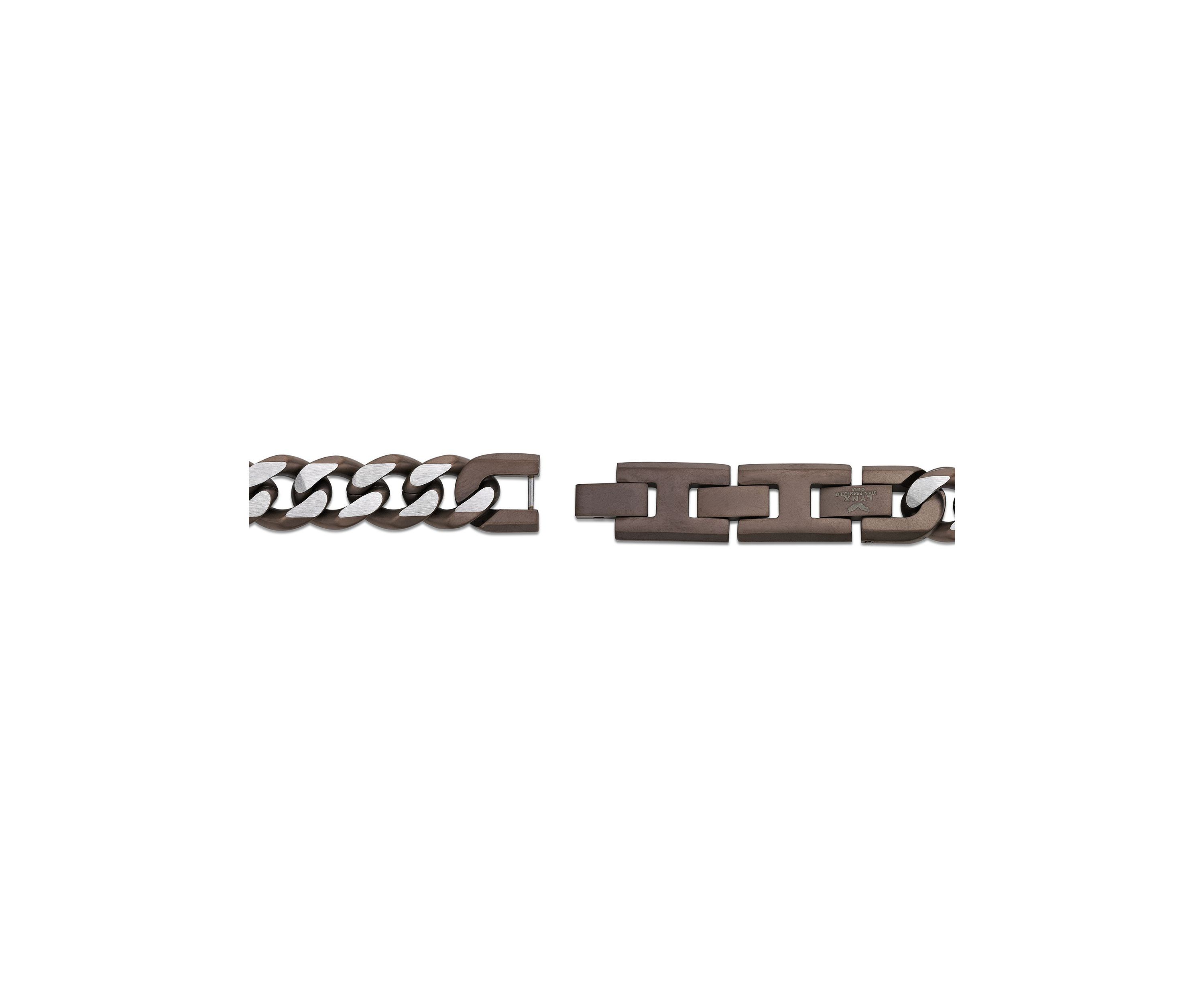 Stainless Steel 11MM Curb Chain Necklace with 
Chocolate IP, 24" Length