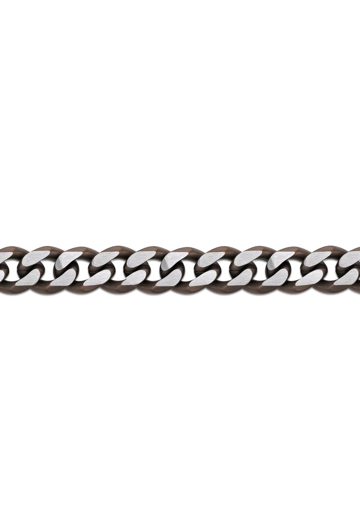 Stainless Steel 11MM Curb Chain Necklace with Chocolate IP, 30" Length