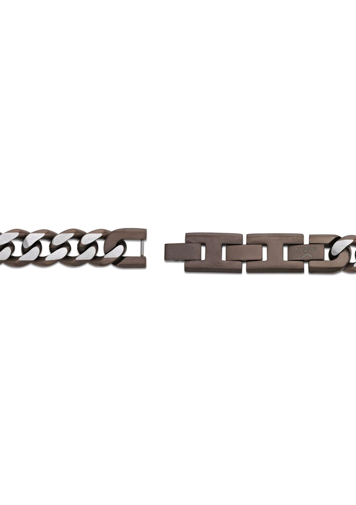 Stainless Steel 11MM Curb Chain Necklace with Chocolate IP, 30" Length