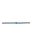 Stainless Steel 4 Millimeter Foxtail Chain Bracelet with Two-Tone Blue Ion Plating, 8.5 Inch