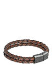 Stainless Barce Brown Leather with Magnetic Clasp
