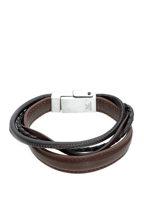 Stainless Steel and Leather Bracelet with USB Functionality