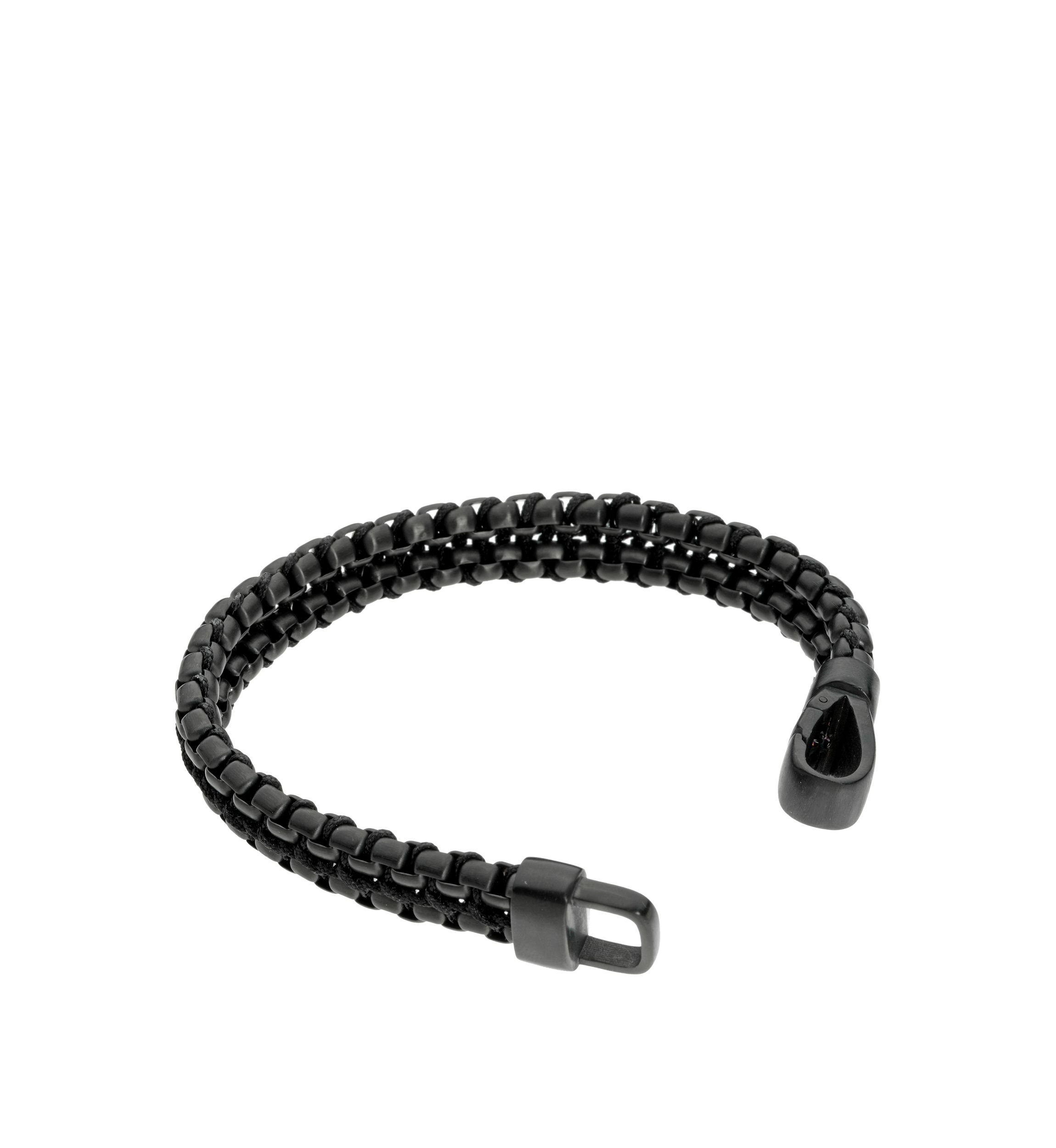 Stainless Steel 2 Row Bracelet with Black Ion Plating