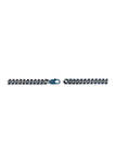 Stainless Steel 10 Millimeter Curb Chain Bracelet with Blue Ion Plating, 8.5 Inch