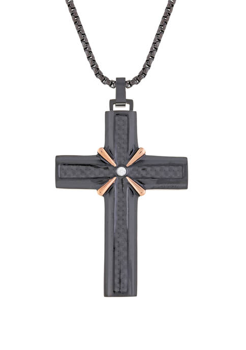 Belk & Co. Stainless Cross Pendant Necklace on