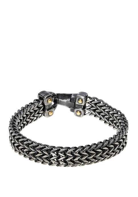 Belk & Co. Stainless Steel Bracelet with Black