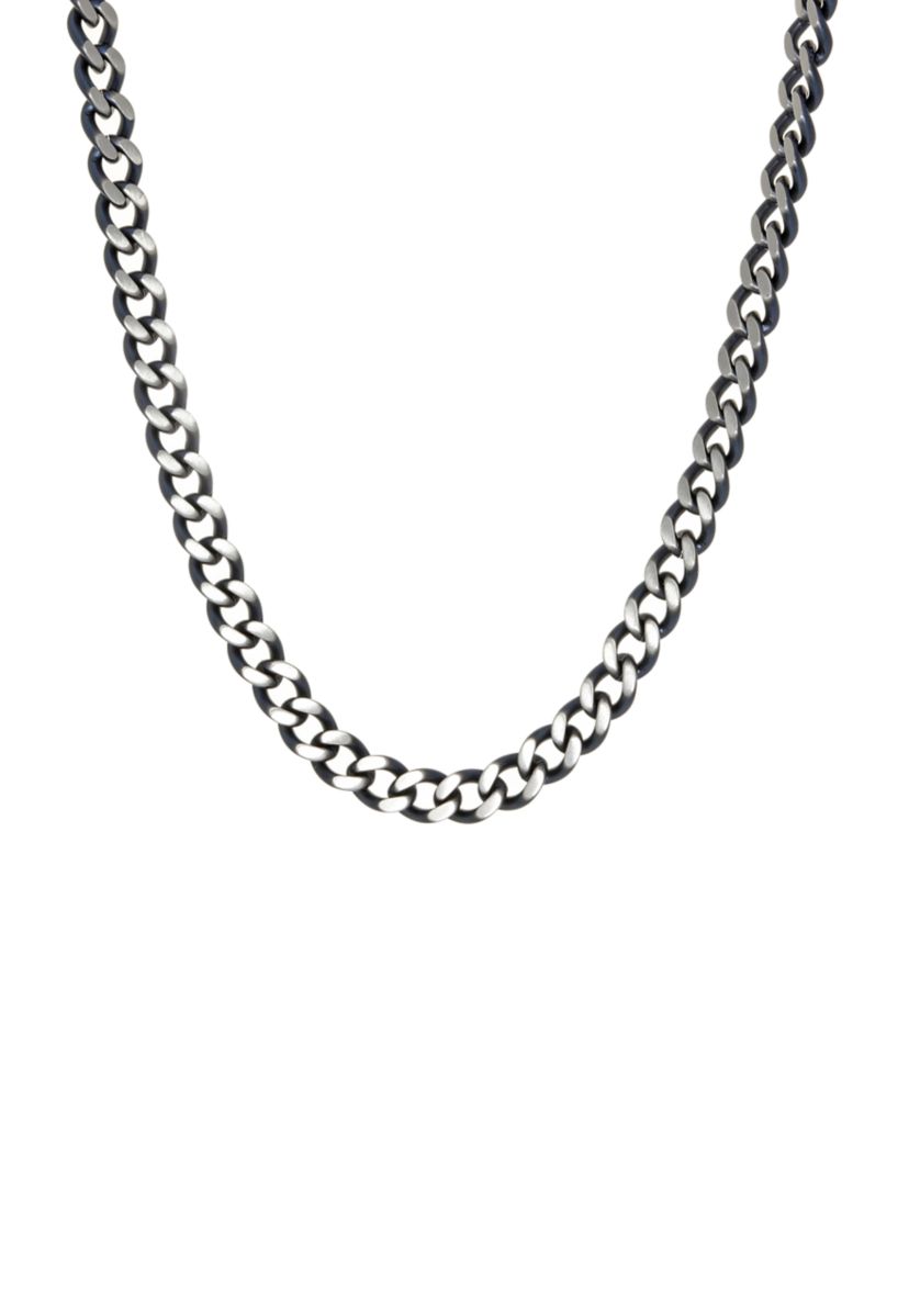 Stainless Steel Two Tone Neck with Gray IP 24 Inch Chain 