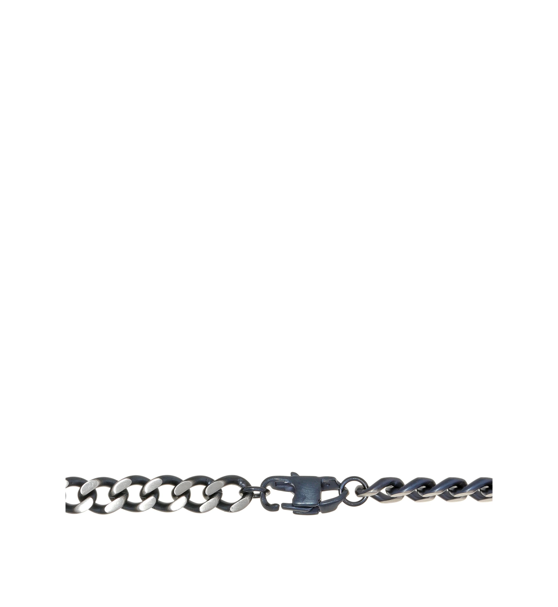 Stainless Steel Two Tone Neck with Gray IP 24 Inch Chain 