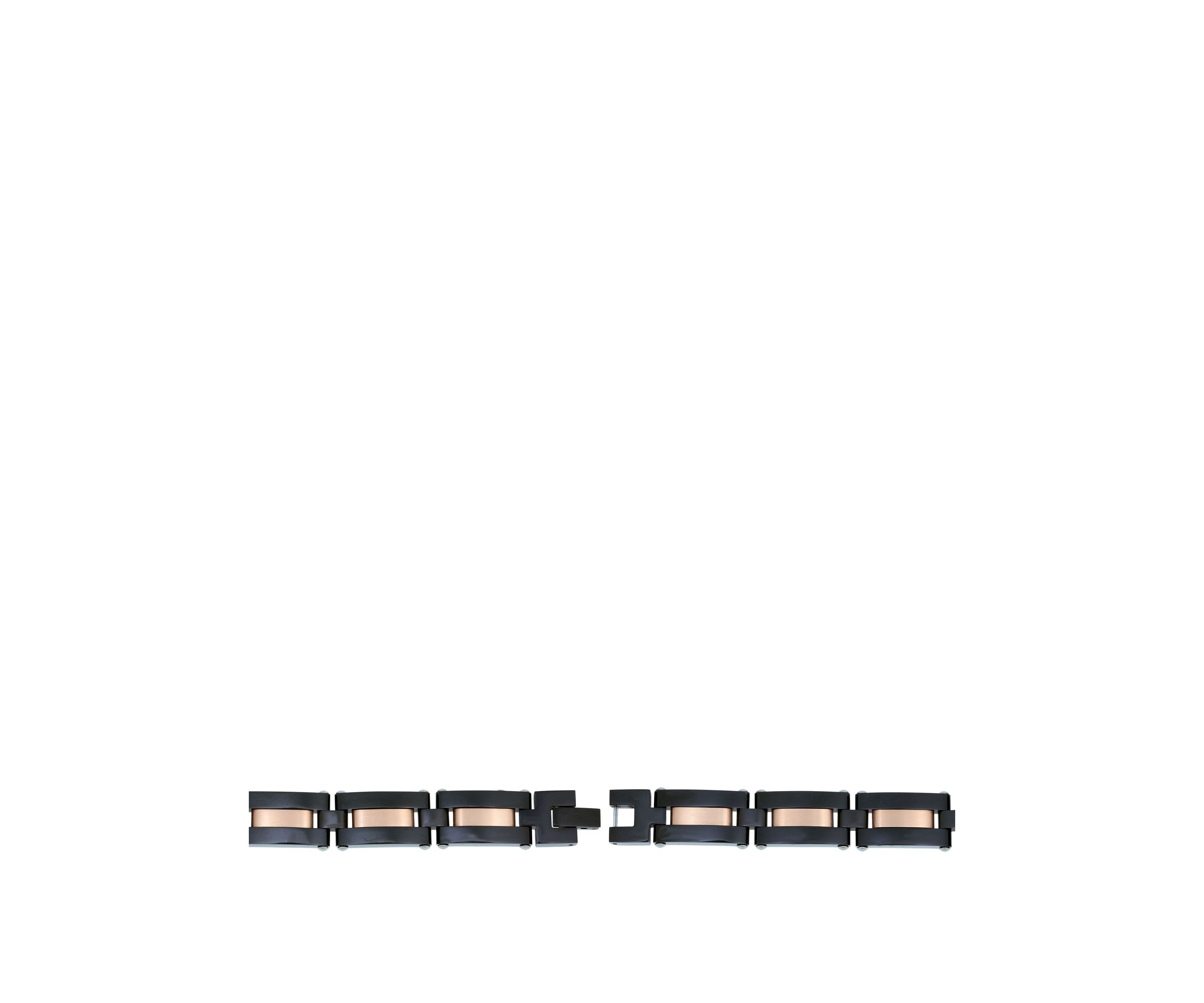 Stainless Steel Bracelet with Black & Rose IP Plating