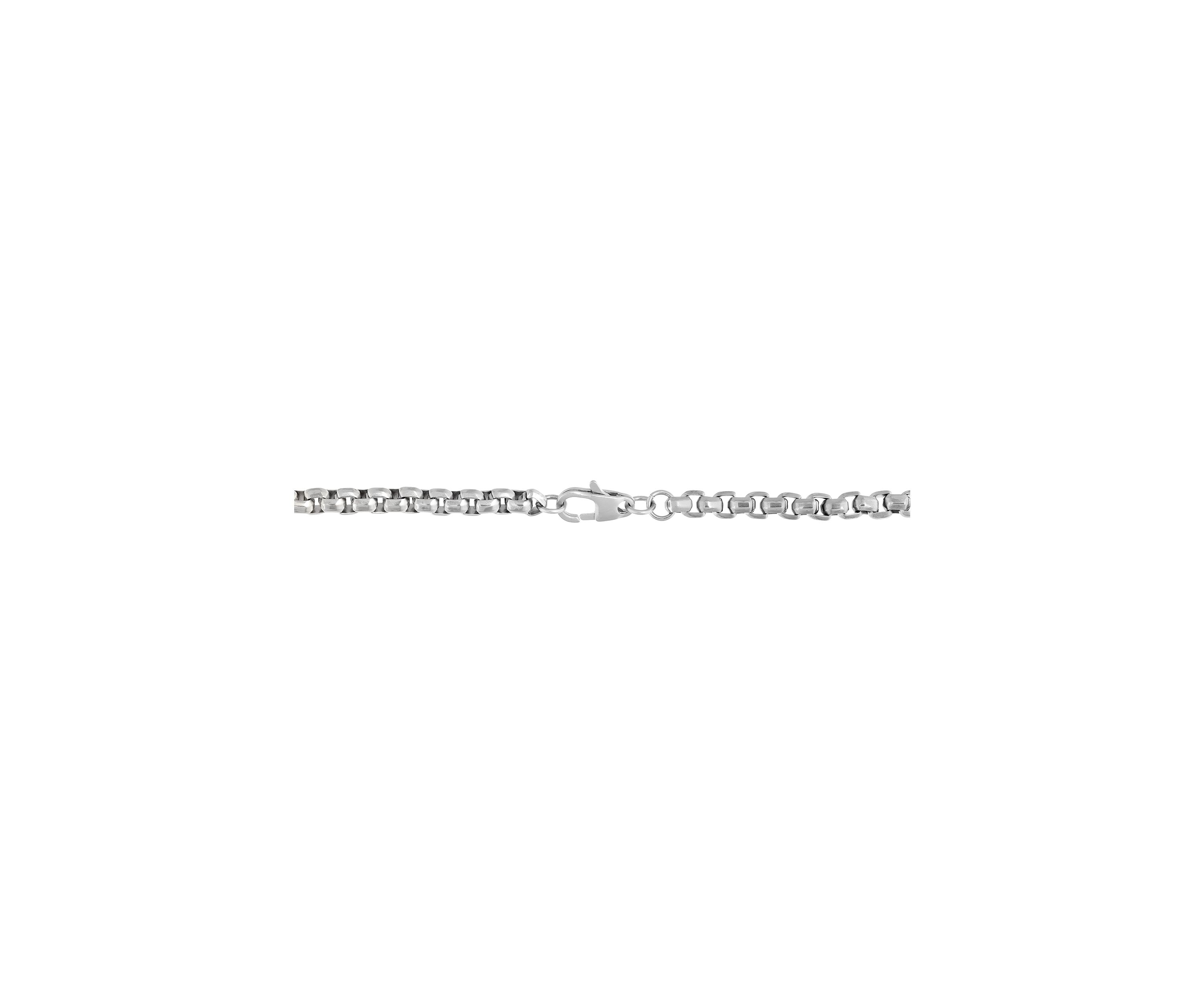 Stainless Steel 5 Millimeter Round Box Chain Necklace, 22 Inch