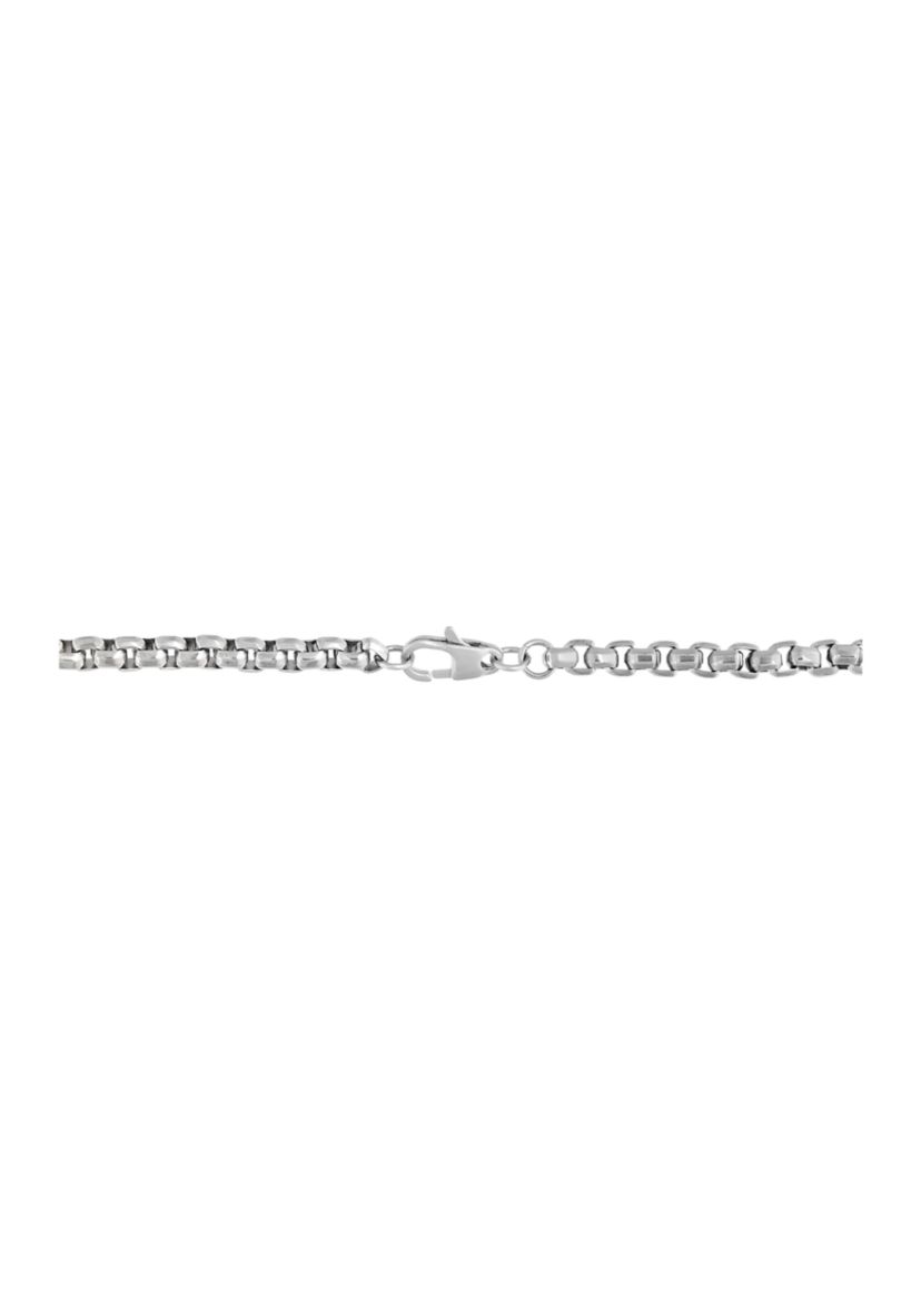 Stainless Steel 5 Millimeter Round Box Chain Necklace, 22 Inch