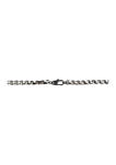 Stainless Steel 5 Millimeter Round Box Chain Bracelet with Two Tone Black Ion Plating, 8.5 Inch