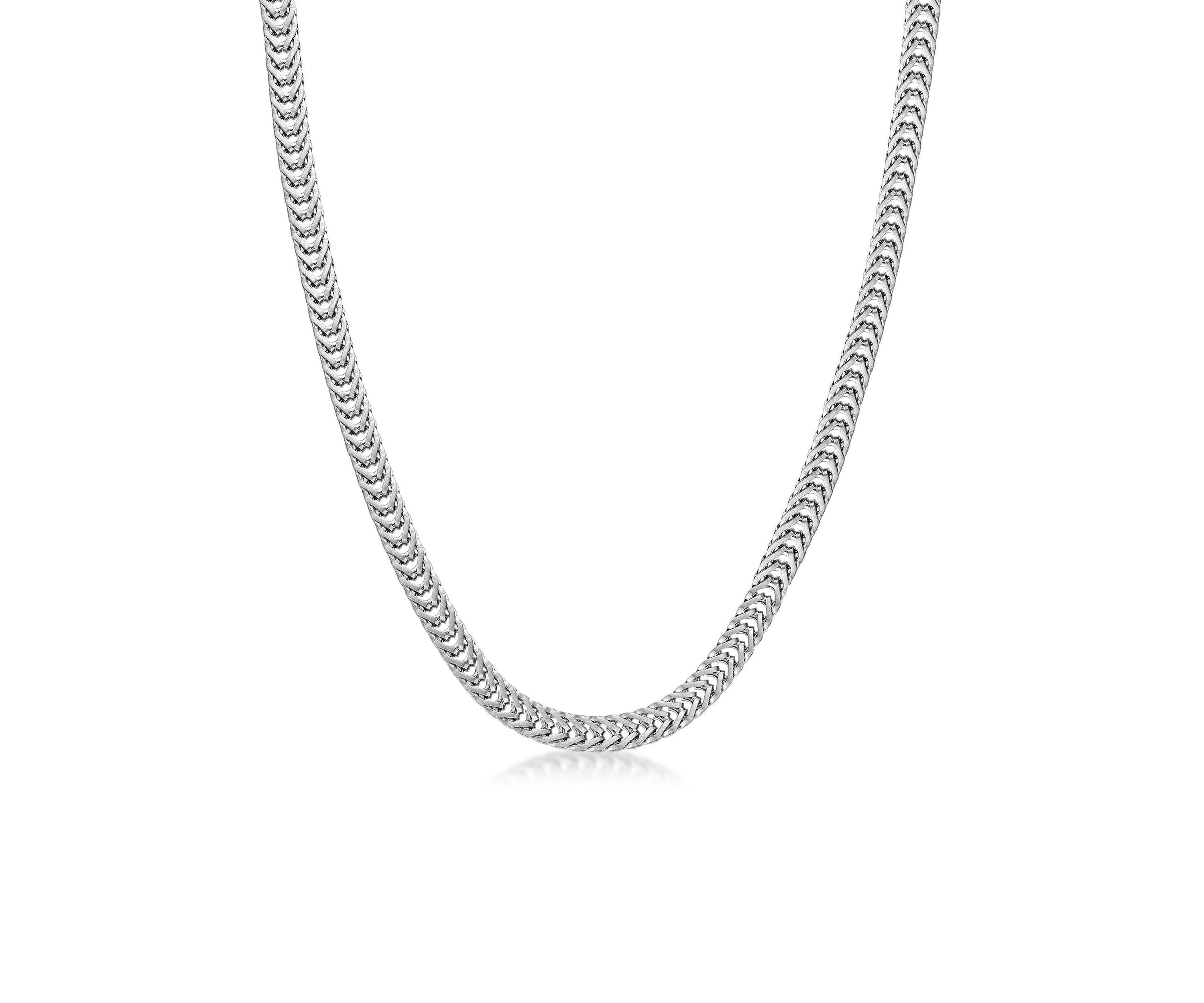 Stainless Steel 6MM Herringbone Chain Necklace, 18" Length
