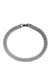 8.5 Inch Stainless Steel Chain Bracelet with Black IP 