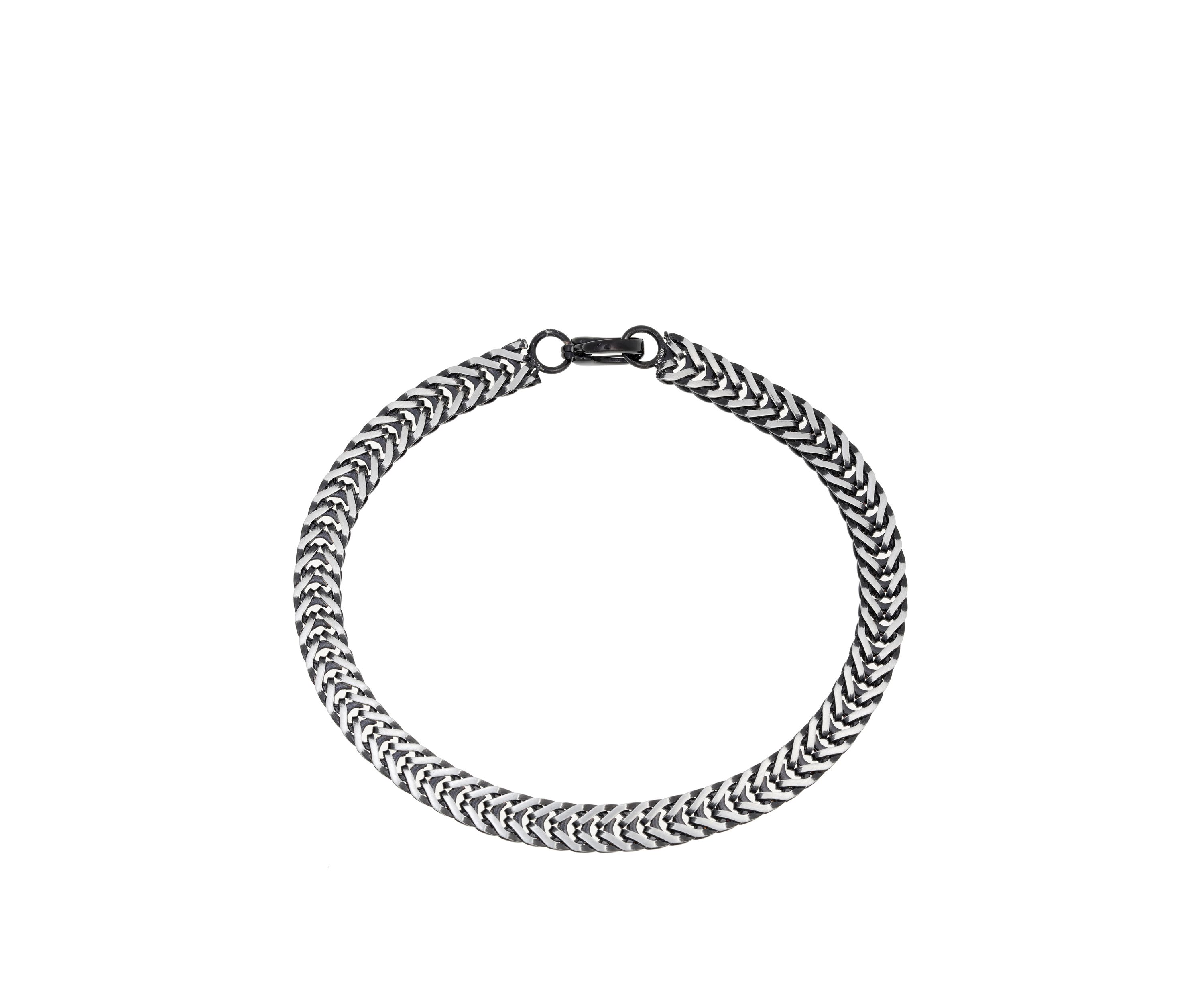 8.5 Inch Stainless Steel Chain Bracelet with Black IP 