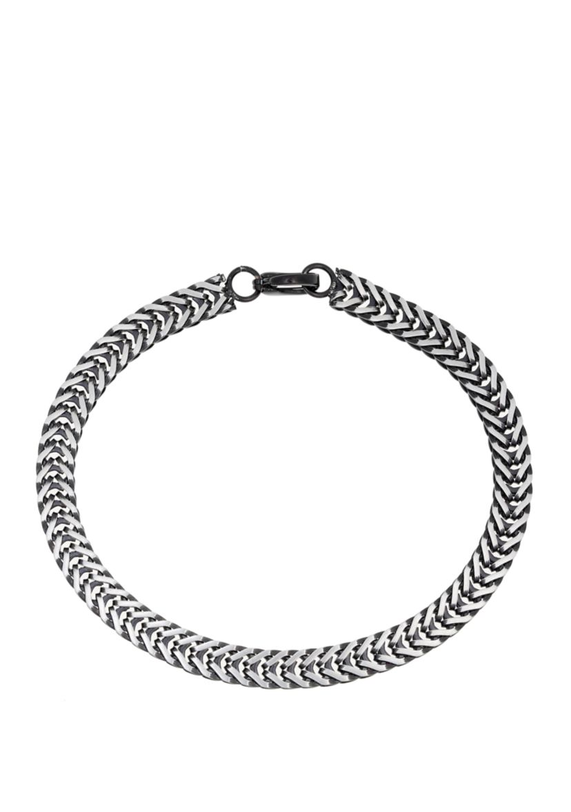 8.5 Inch Stainless Steel Chain Bracelet with Black IP 