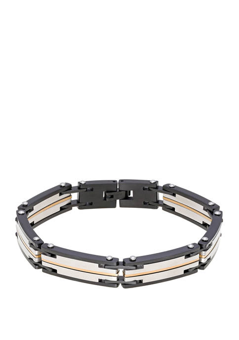 Belk & Co. Stainless Steel Bracelet with Black