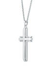 Stainless Steel Cross Pendant with 24 Inch Round Box Chain