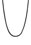 Stainless Steel 2.5 Millimeter Snake Chain Necklace with Black Ion Plating, 24 Inch