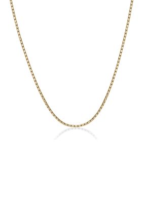 Belk & Co Men's Stainless Steel 2.5 Millimeter Snake Chain Necklace with Gold Tone Ion Plating, 24 Inch, Yellow