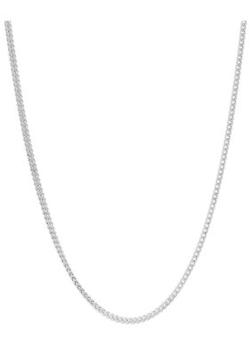 LYNX Men's 2.5MM Foxtail Chain Necklace in Stainless Steel, White, 26 in