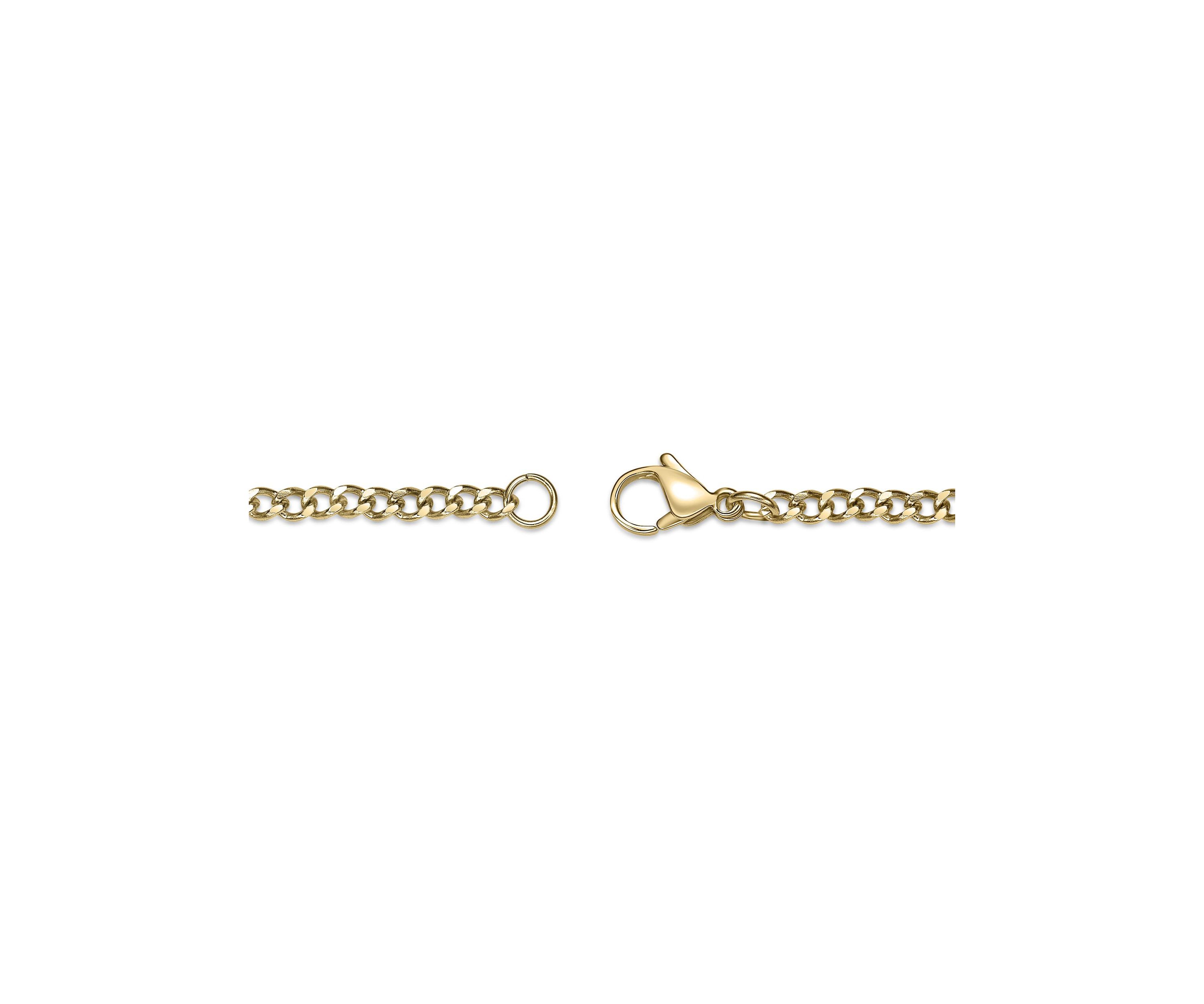 Stainless Steel Cross Pendant with Gold Ip and 24" Curb Chain