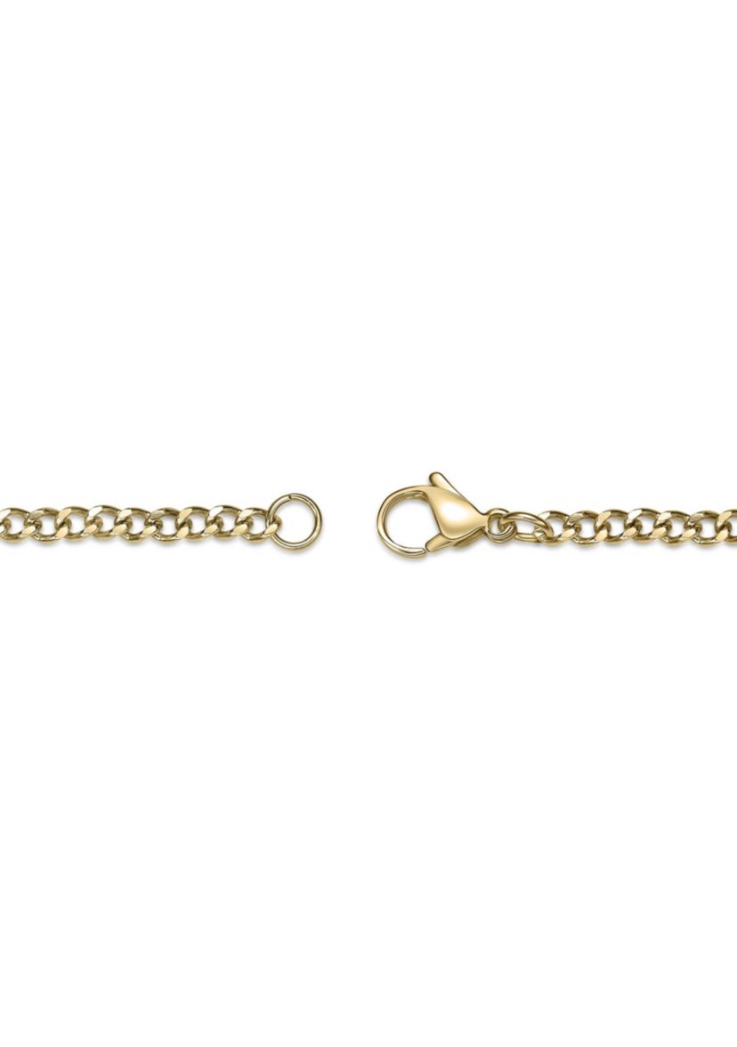 Stainless Steel Cross Pendant with Gold Ip and 24" Curb Chain