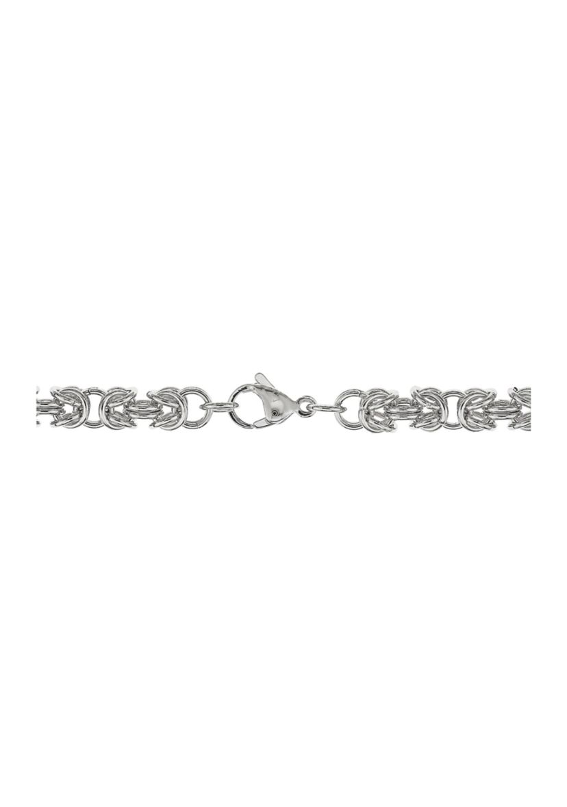 Stainless Steel 6 Millimeter Byzantine Chain Necklace, 18 Inch
