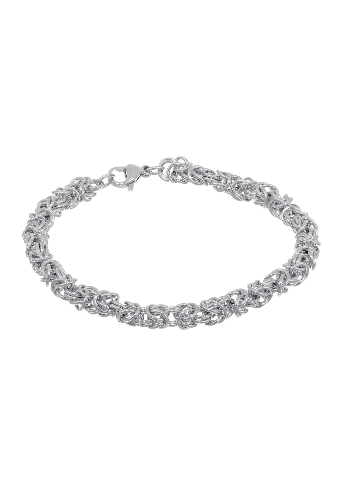 Stainless Steel 6 Millimeter Byzantine Chain Bracelet, 9 Inch
