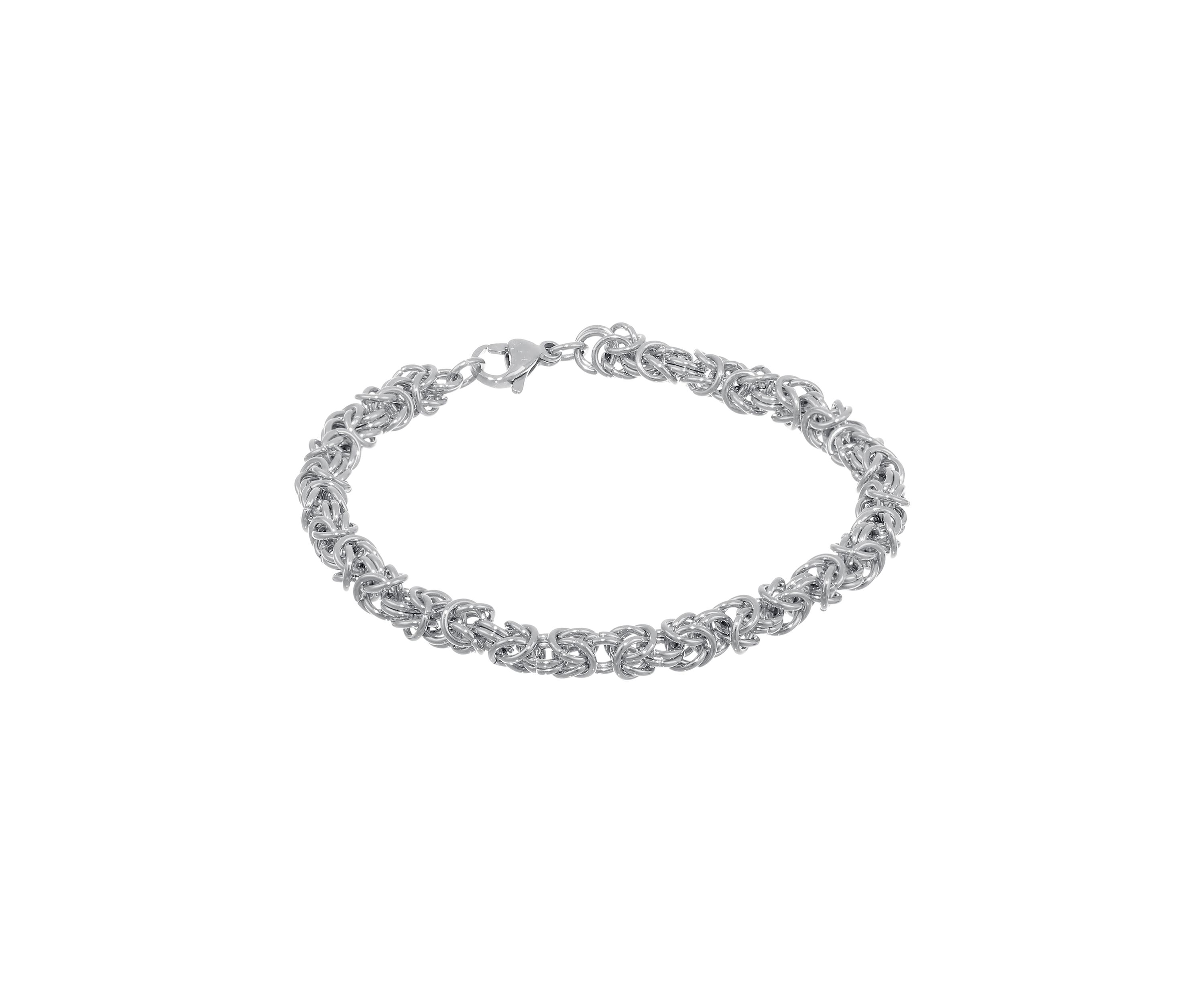 Stainless Steel 6 Millimeter Byzantine Chain Bracelet, 9 Inch