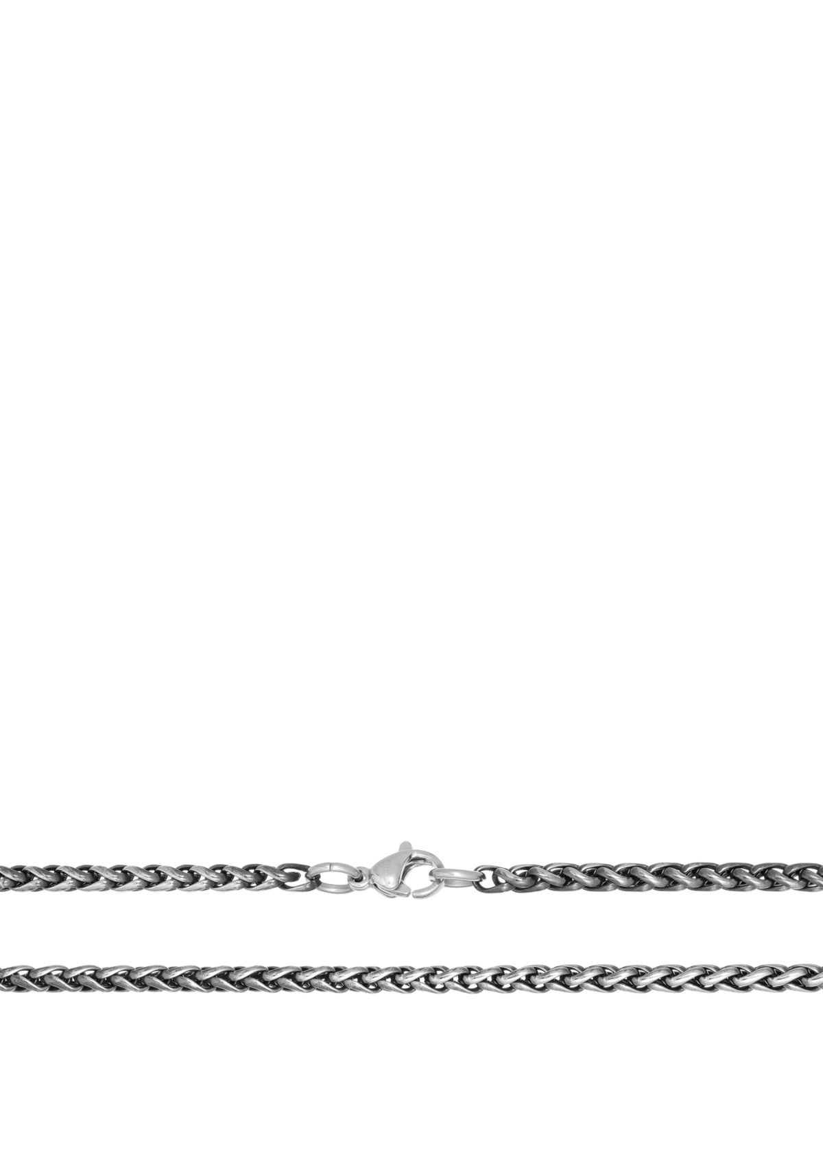 Stainless Steel Antique Finish Cross Pendant on 24 Inch Wheat Chain