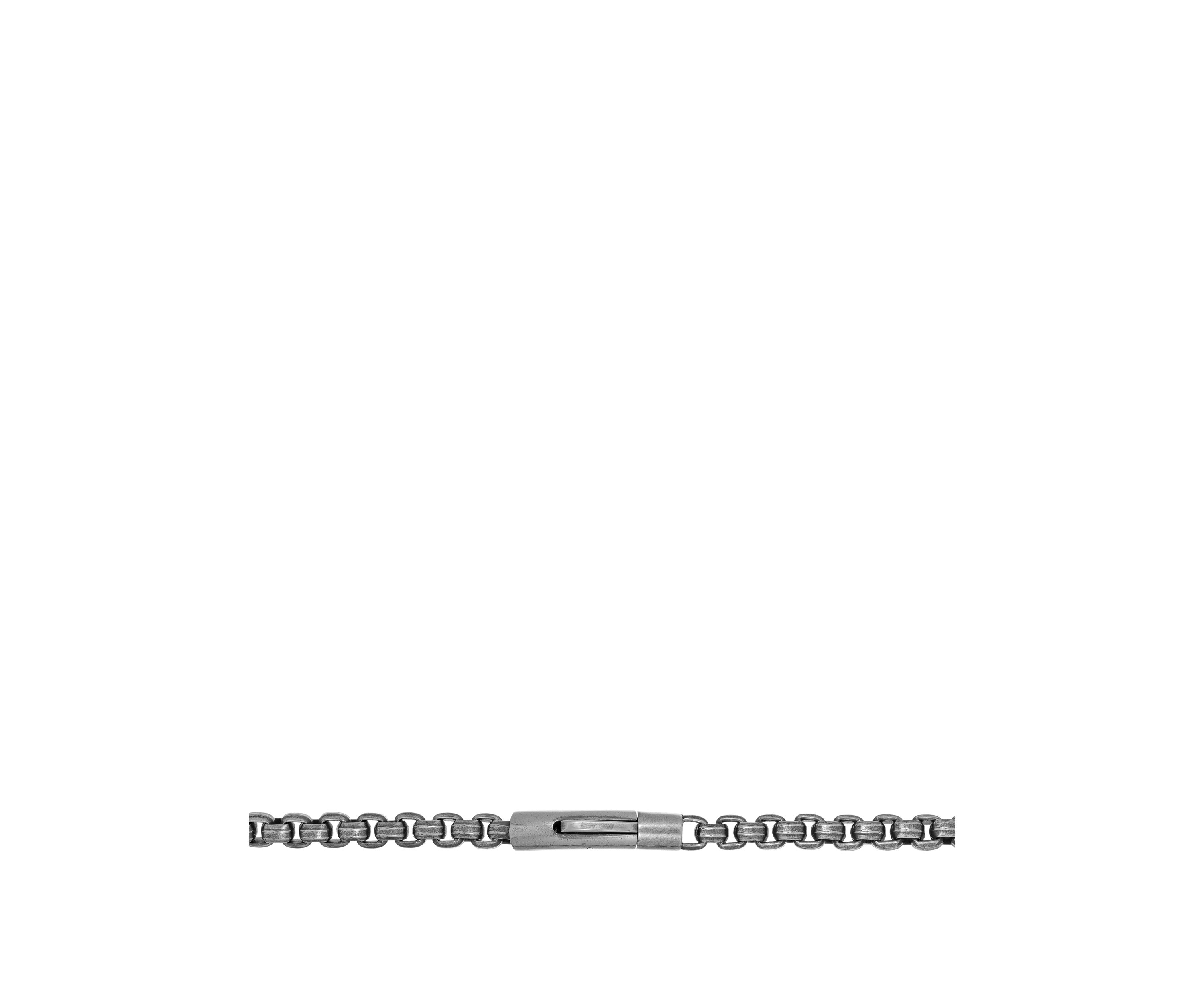 Stainless Antique Finish 6 Millimeter Rolo Chain with Push Lock