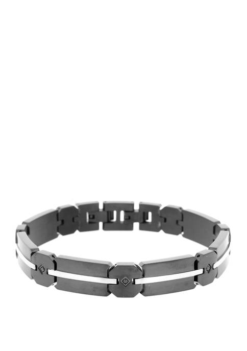 1/4 ct. t.w. Black Diamond Stainless Steel Bracelet with Black IP