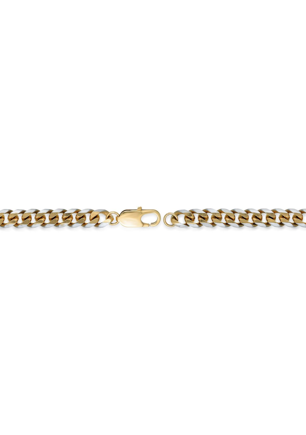 Stainless Steel 8MM Curb Chain Necklace with Goldtone Ion Plating, 24" Length
