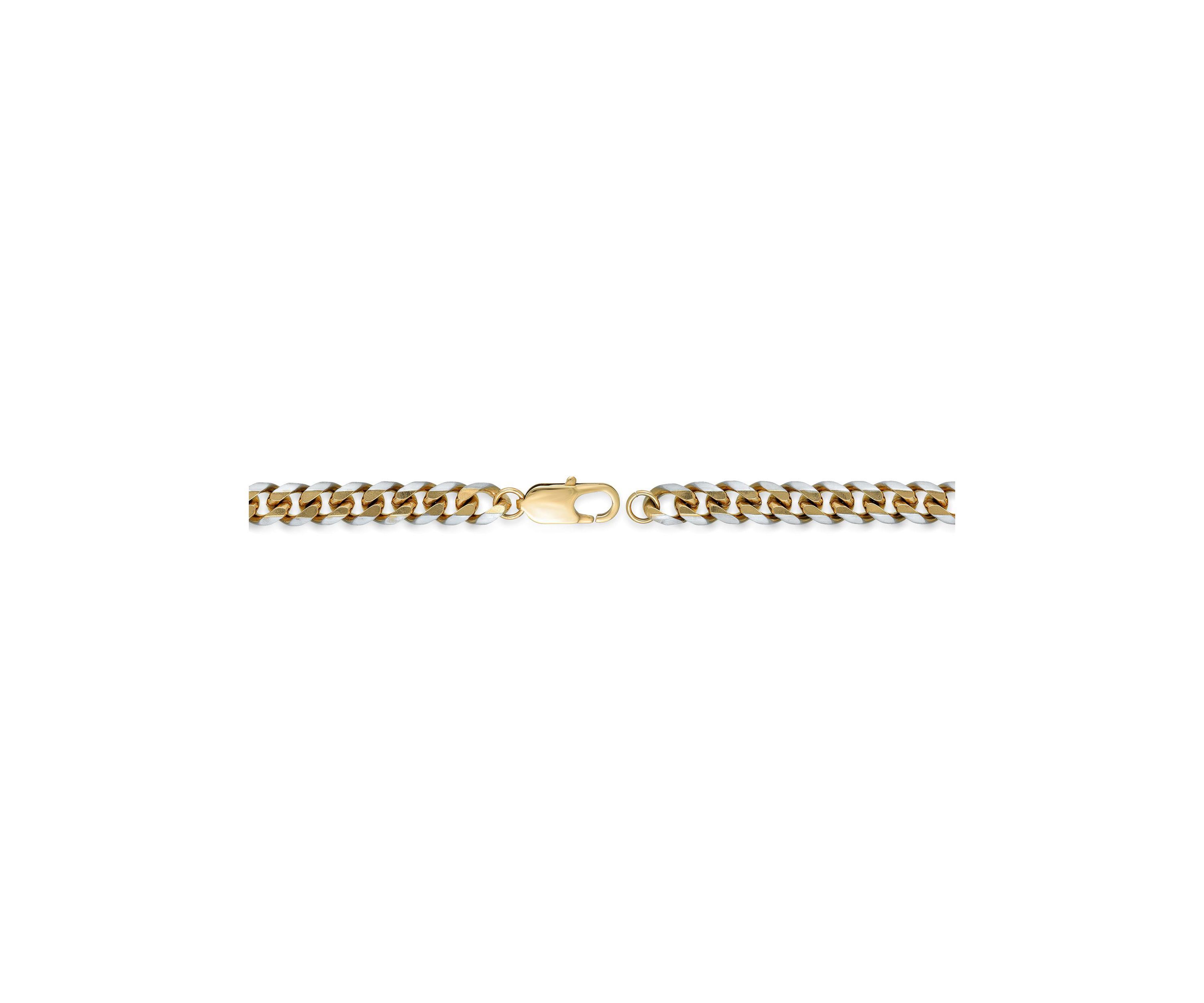 Stainless Steel 8MM Curb Chain Necklace with Goldtone Ion Plating, 24" Length