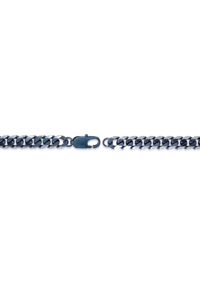 Stainless Steel 8MM Chain Necklace with Dark Gray Ion Plating, 22” Length