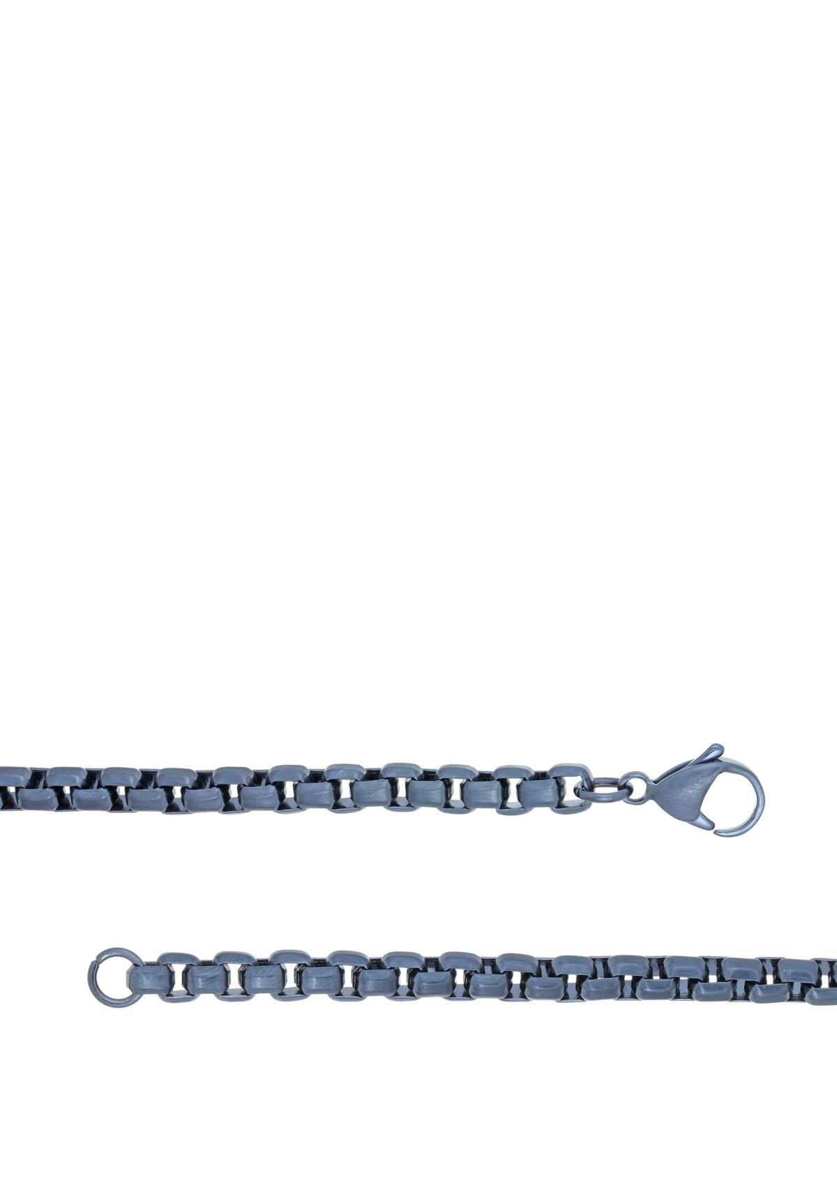 24 Inch Stainless Steel 5 Millimeter Box Chain Necklace with Gray IP